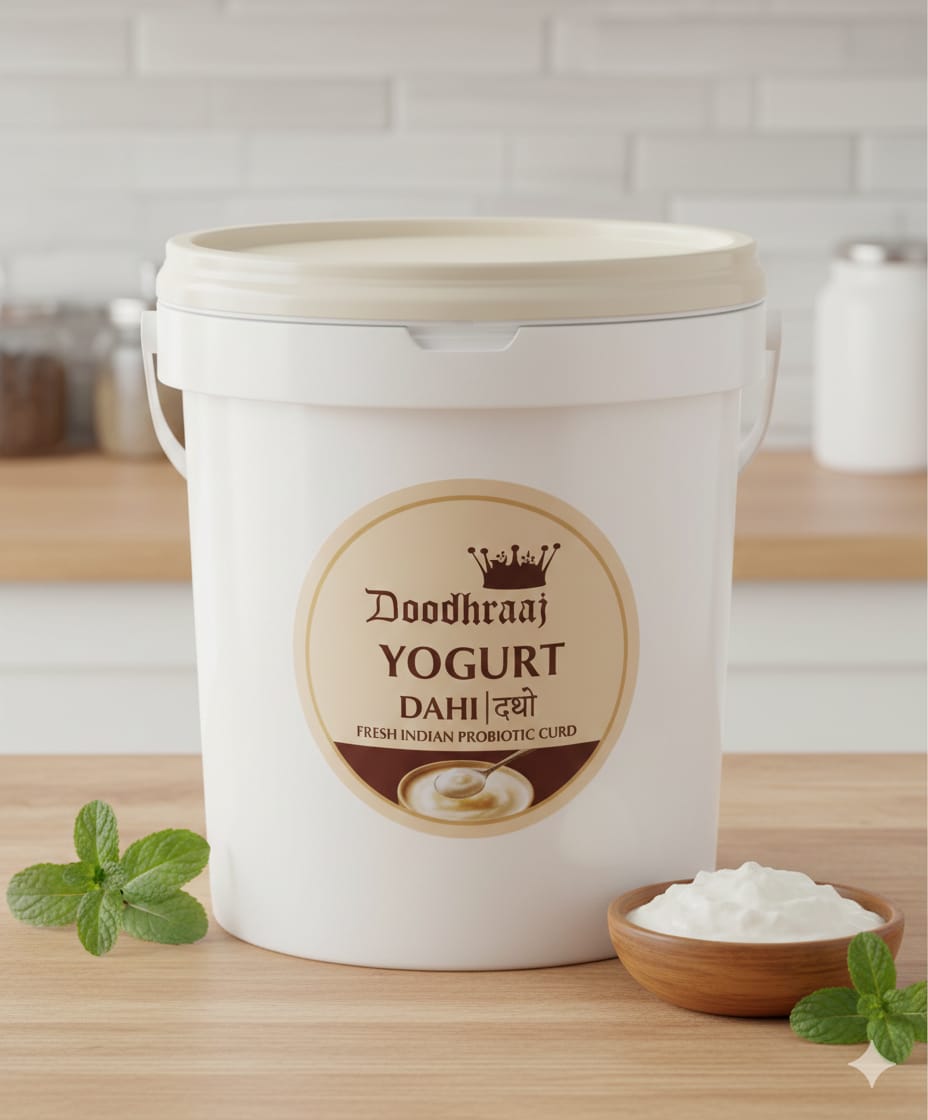 Plastic bucket Curd - fresh indian probiotic curd